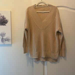Cozy Tan V-Neck Sweater